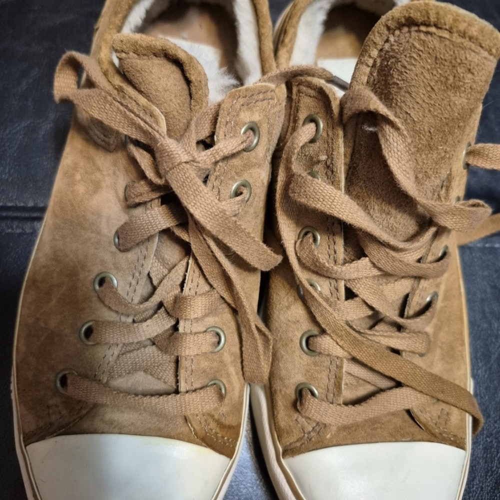Brown Suede High-Top Sneakers